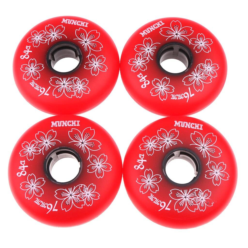 Inline Hockey Hjul 4 st 72/76/80mm - 76mm röda