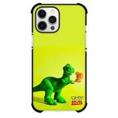 Toy Story Rex Head Phone Case For iPhone Samsung Galaxy Pixel OnePlus Vivo Xiaomi Asus Sony Motorola Nokia - Rex Holding Pancake Neon Background