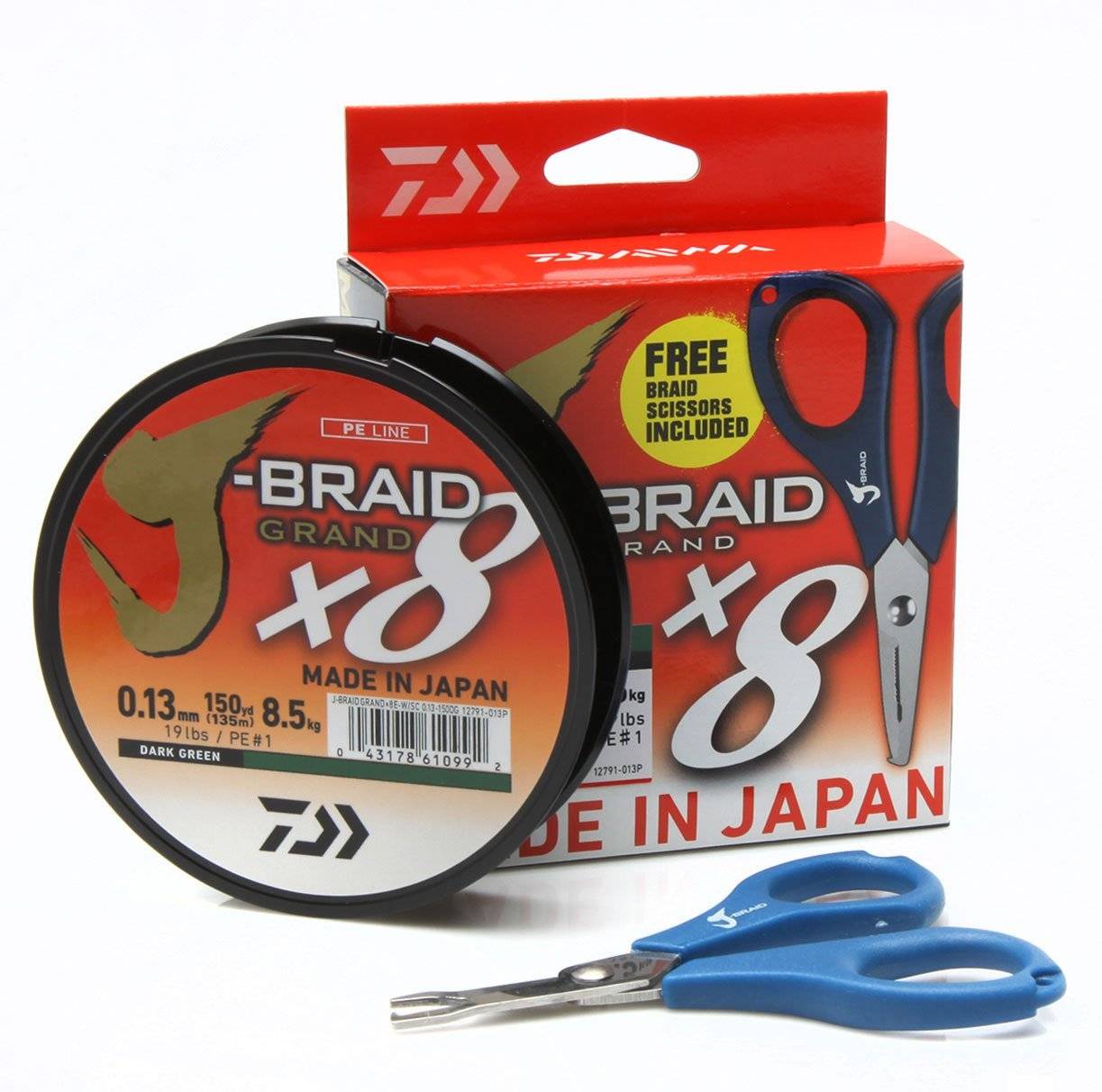 Daiwa Grand X8 135m fletline (inkl. saks) 0,10mm 5,9kg
