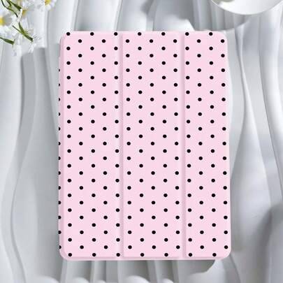 Rosa-svart minimalistiskt prickigt mönster, basic pad-fodral för surfplattor, kompatibel med iPad 9.7/10.2/10.5/10.9/12.9/Pro 11 (10:e generationen), - Multifärgad (Multi-size)