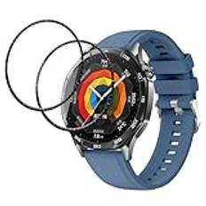 MGUEIAO Armband för Huawei Watch GT 5 Pro 42mm,Mjuk Silikon Sport Loop Ersättningsband med 2 Skärmskydd,Mjukt Silikonrem Ersättningsarmband kompatibelt med Huawei Watch GT 5 Pro 42mm[Anti Scratch]-Blå