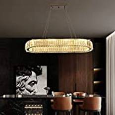 Modern kristallkrona, LED-taklampa med infälld montering, rostfritt stål, hängande lampor för matsal och vardagsrum