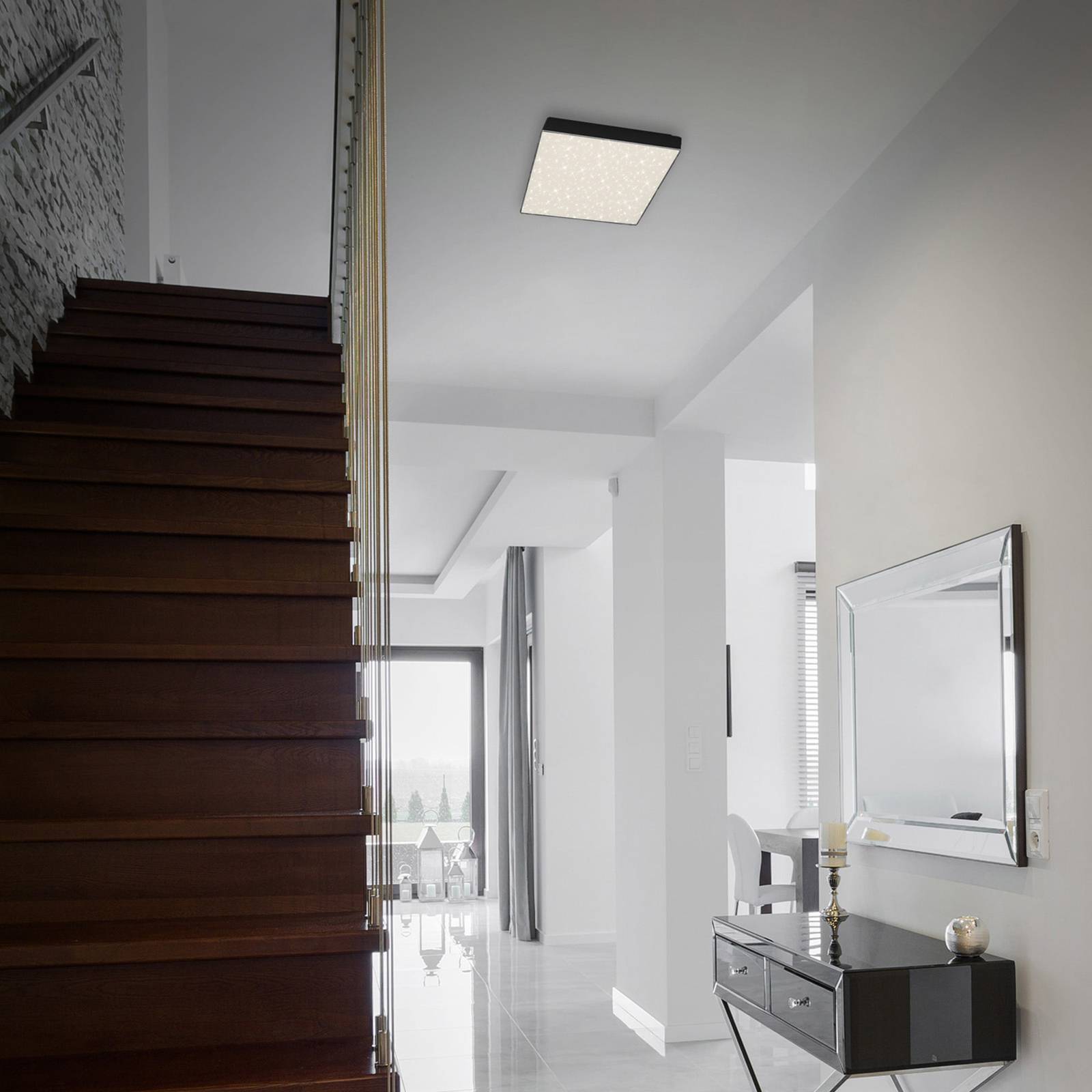 Briloner LED taklampa Flame Star, Svart, Vardagsrum / matsal, Metall, Modern, LED-taklampa