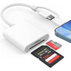 SD-Kartenleser für iPhone/iPad/Kamera, SD Card Reader for iPhone, SD Kartenleser USB C, SD Card Reader USB C, Micro Kartenleser, USB C Kartenleser, Typ C Kartenleser, Speicherkartenleser-Plug and Play