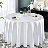 JunJiale Rund bordsduk100 % polyester bordsdukar enfärgade bordsdukar för bröllop/fest/hotell-vit 320 cm