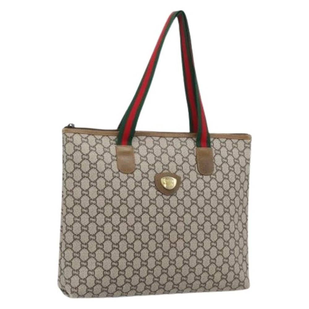 Gucci Vintage Pre-owned Vintage Tote Bag - Vintage - Dame - Beige - ONE SIZE - Læder