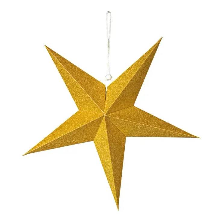 Foldestjerne, Ø40cm, guld, julepynt.