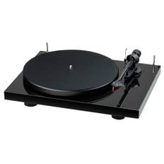 Pro-Ject Debut E Carbon, Plattenspieler mit Carbon Tonarm, Ortofon 2M Red Tonabnehmer, elektronischer Geschwindigkeitsumschaltung, Made in Europe (Schwarz Hochglanz)