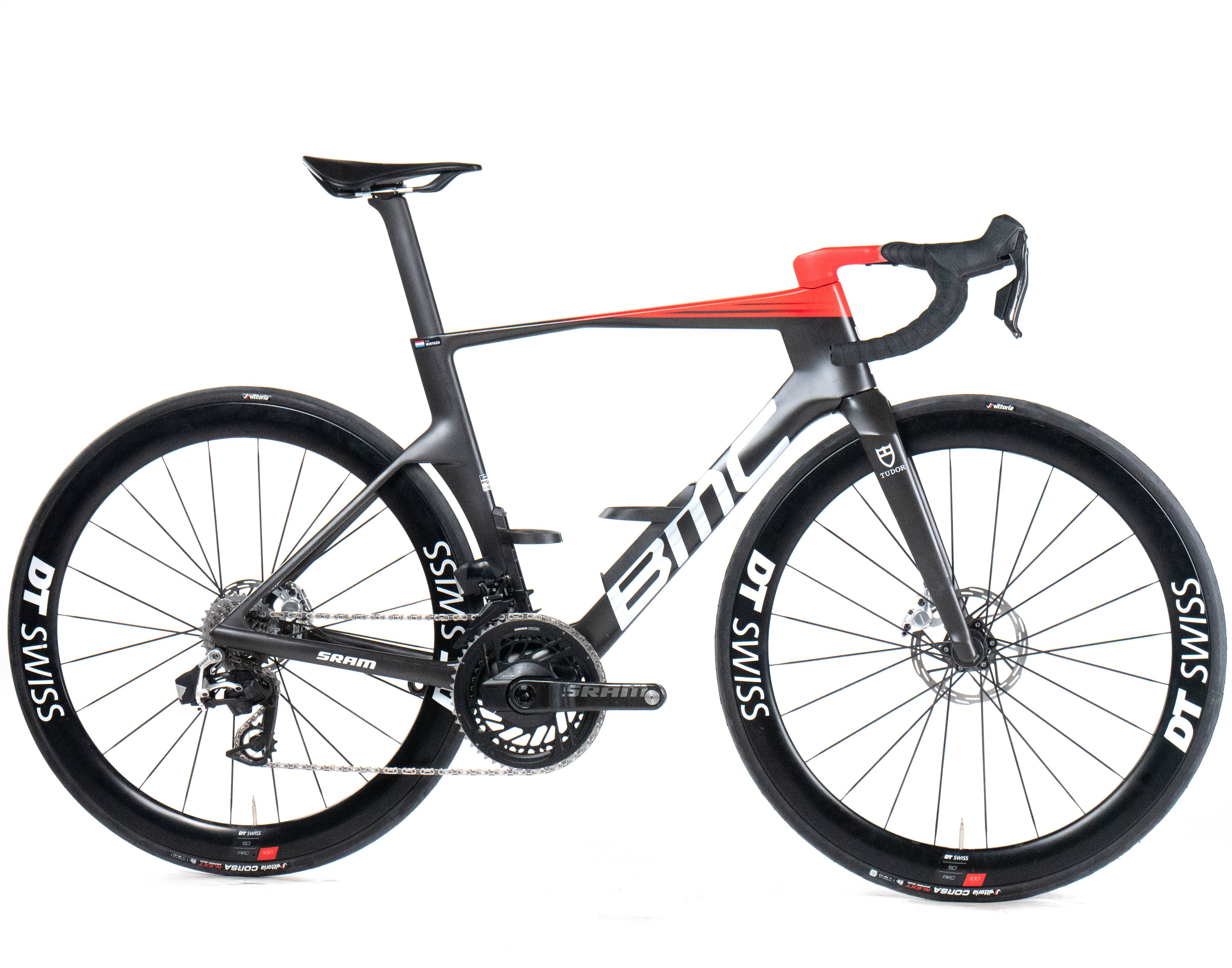 BMC Teammachine R 01 2025 Team Tudor Pro Cycling Luc Wirtgen size 54 Sram Red eTap AXS E1 2x12sp - Bikeroom / 54 / carbon-white-red