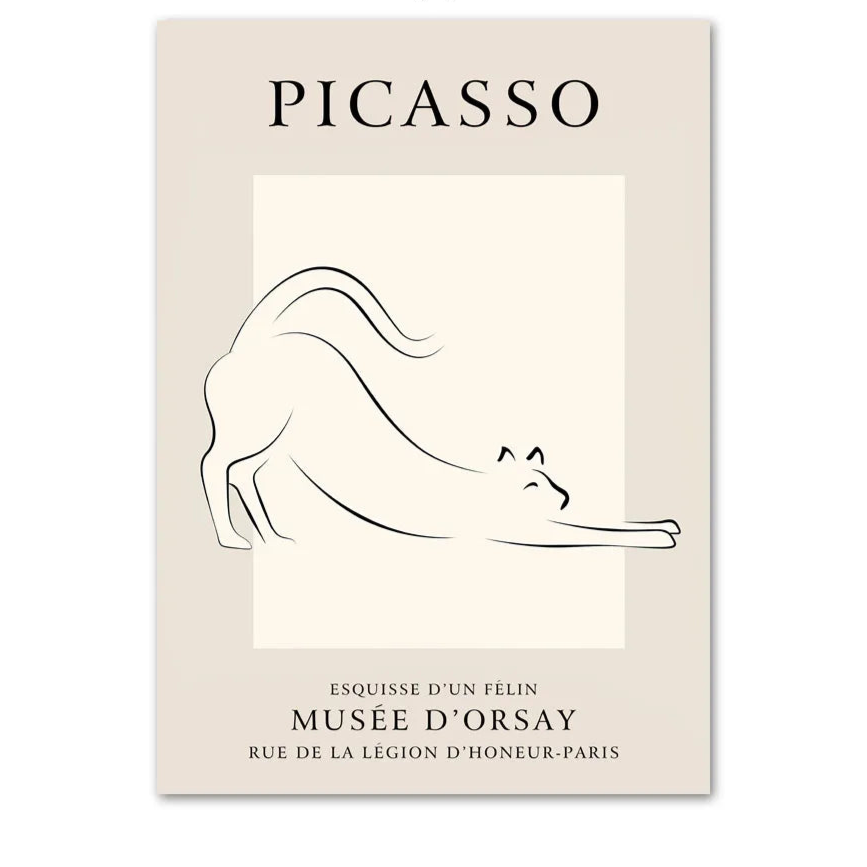 Poster med Picasso-inspirerad djurkonst - Duva / 21x30 cm