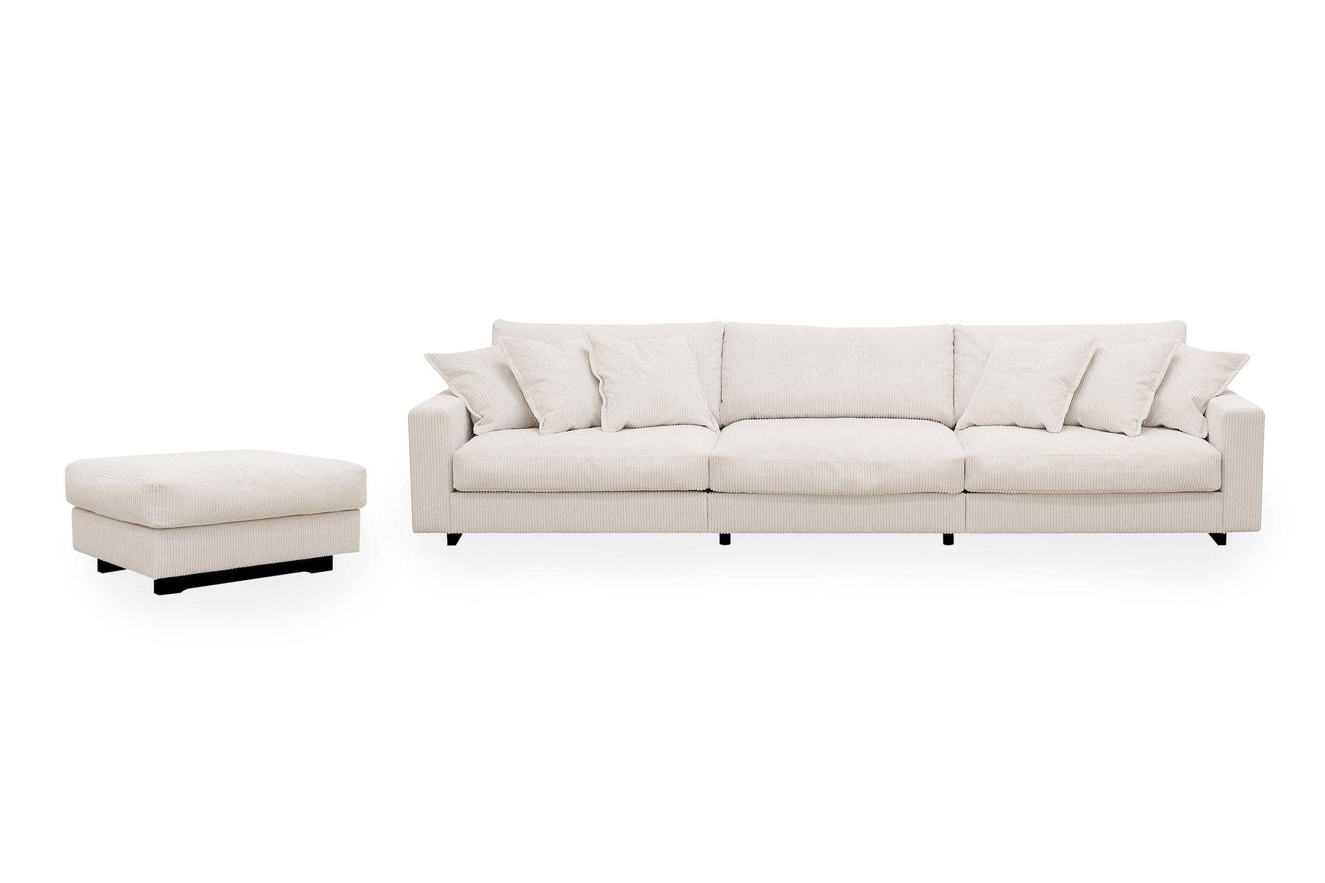 Valencia Soffgrupp Extra Djup 5-sits Soffa + Fotpall - Offwhite Hörnsoffa Vit Scandinavian Choice