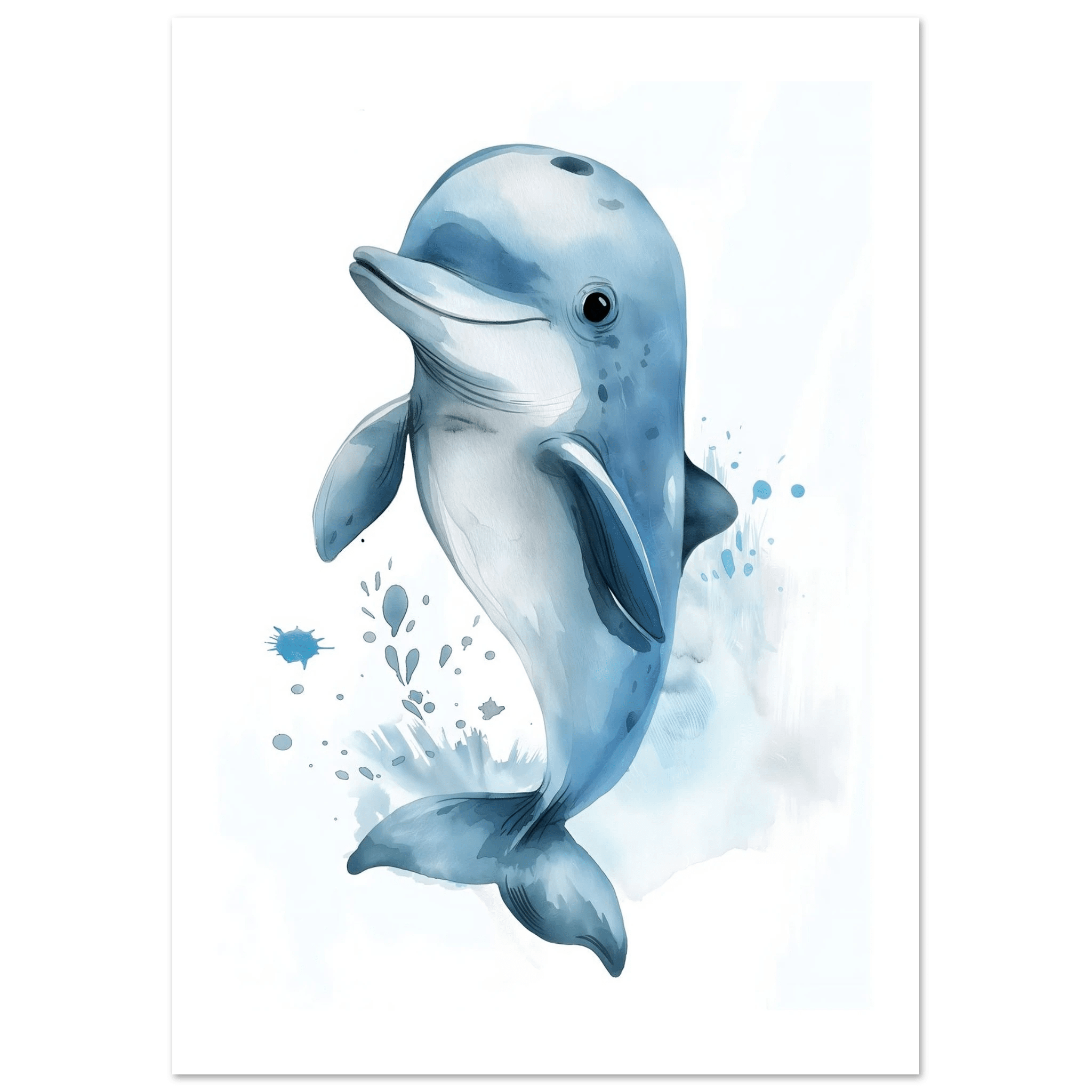 Söt delfin poster-21x29.7 cm / 8x12" / Utan ram / -