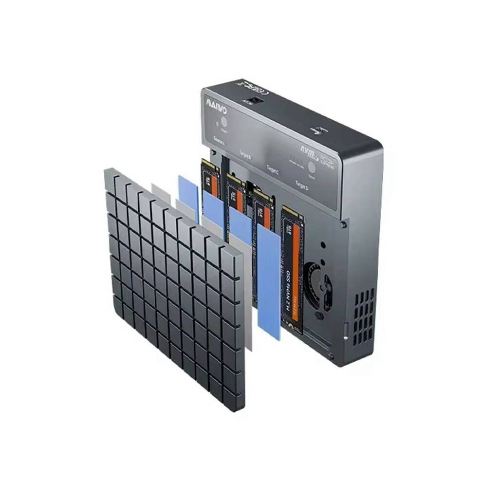 MAIWO 4 Bay USB4.0 40Gbps M.2 NVMe SSD Enclosure Compatible M.2 to Type-C 4.0 32TB Solid State Drive Case UK Plug