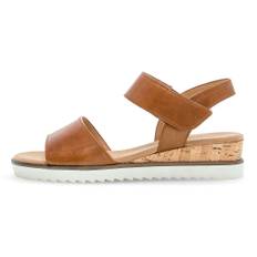 GABOR Camel skind sandal med kilehæl