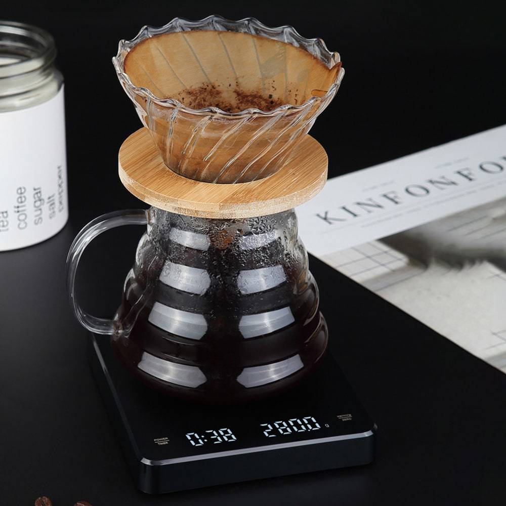 Kaffevåg med USB-C 3 kg / digital espressovåg med 0,1 g precision / våg med timer