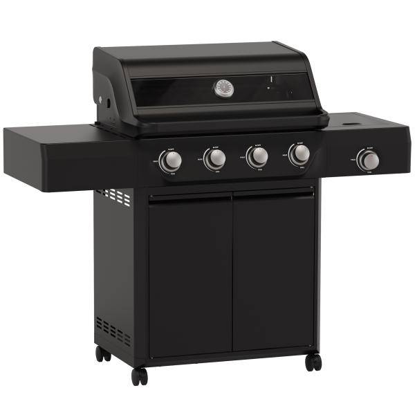 Heatus Premium gasgrill med 4 brændere og blus 139x57x119cm