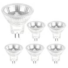 SCNNC MR11 Halogene 12 V 10 W GU4 dimbar, 150LM varmvit 2 700K, halogene GU4-spotlight för skåp, landskapsbelysning, 6-pack