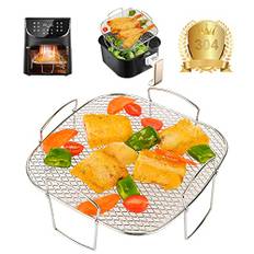 Hivio Airfryer Zubehör für Cosori Heißluftfritteuse 5,5l/6,4 L XXL, Heißluftfritteuse Zubehör Eckig 20cm für Ninja Speedi 5,7L/6,2L