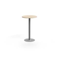Barbord ALVA, Ø700x1100 mm, högtryckslaminat, silver/björk