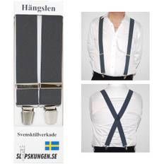 Svenska hängslen Breda Mörkgråa