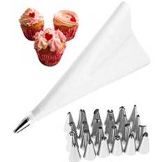 Wanlihao 26pcs/set Stainless Steel Cake Nozzle Icing Piping Tips Cake Decorating Tools