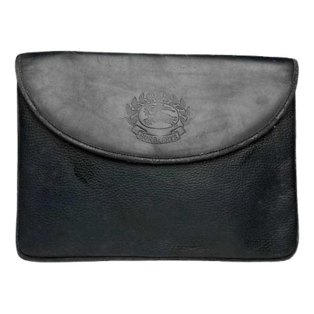 Burberry Vintage Pre-owned Leather Clutch - Vintage - Dame - Sort - ONE SIZE - Læder