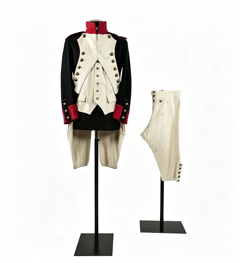 Men Napoleonic French Infantry 1st Empire Hussar Cosplay Uniform Frock Coat Vest Pants Full Set Imperial Guard Military Suit