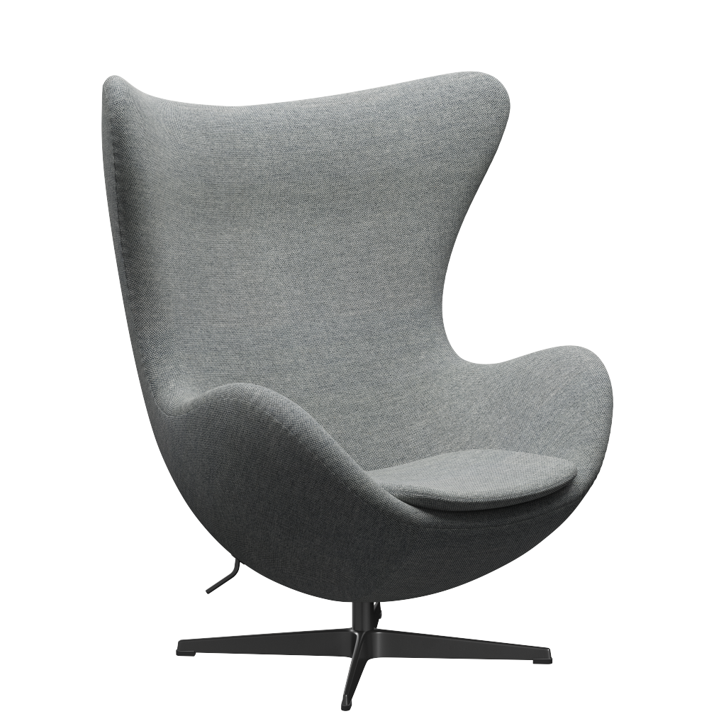 3316 Ægget loungestol, stel i sort af Arne Jacobsen Hallingdal - 116 White Grey - Jacobsen Plus