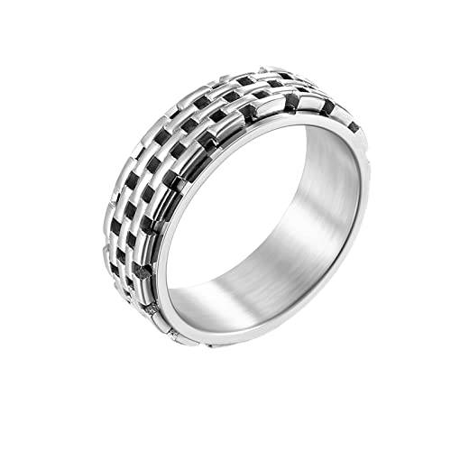 KnBoB 8 mm titan herr spinner ring ihålig bred smycke ringar fidget, 67 (21.3), Titan