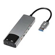 TsoLay Datorljudkort 6 i 1 externt ljudkort USB 5.1 Multi-Function Audio Converter för Notebook Hållbar Aluminium Ljudkort Enkel Installation