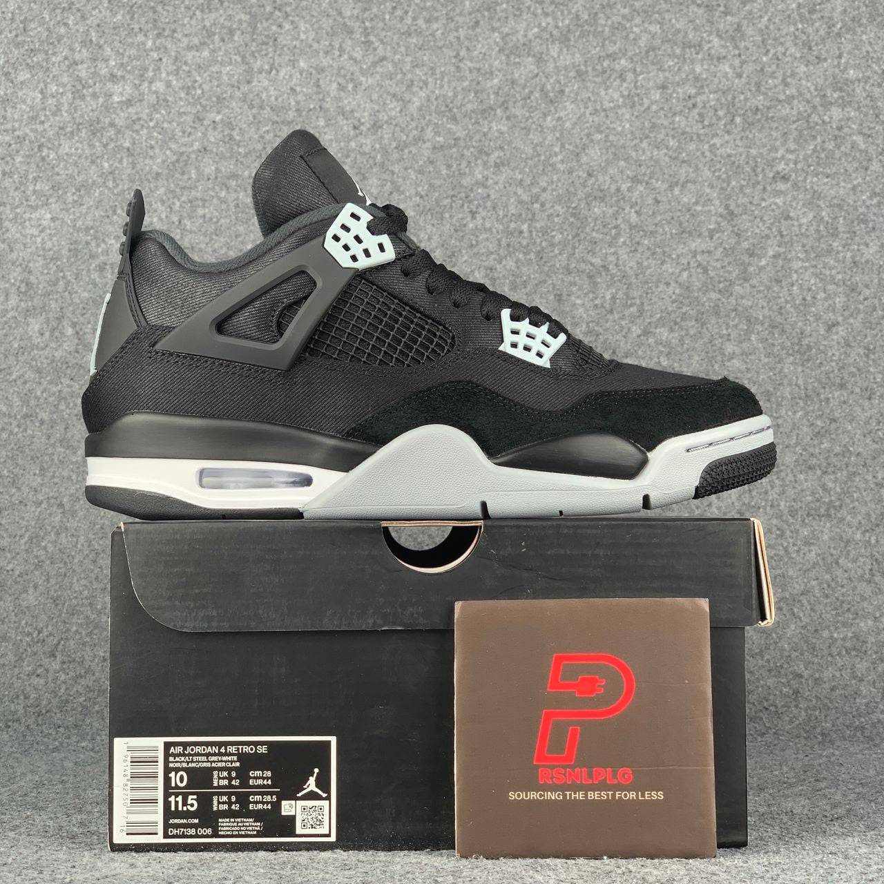 Air Jordan 4 Retro SE 'Black Canvas' - (Mens) EUR 43 • US 9.5 • UK 8.5