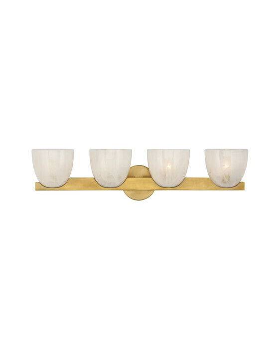 Visual Comfort Carola 4L badrumsbelysning antik mässing/vitt glas