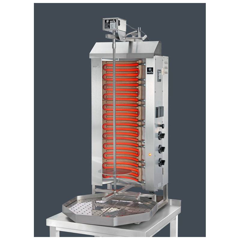 Kebabgrill E3-S el, 50 kg inkl. motor och fettuppsamlare, Potis