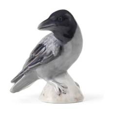 Royal Copenhagen Årsfigur 2025 - Krage - B 10,5 cm - Porcelæn - Grå