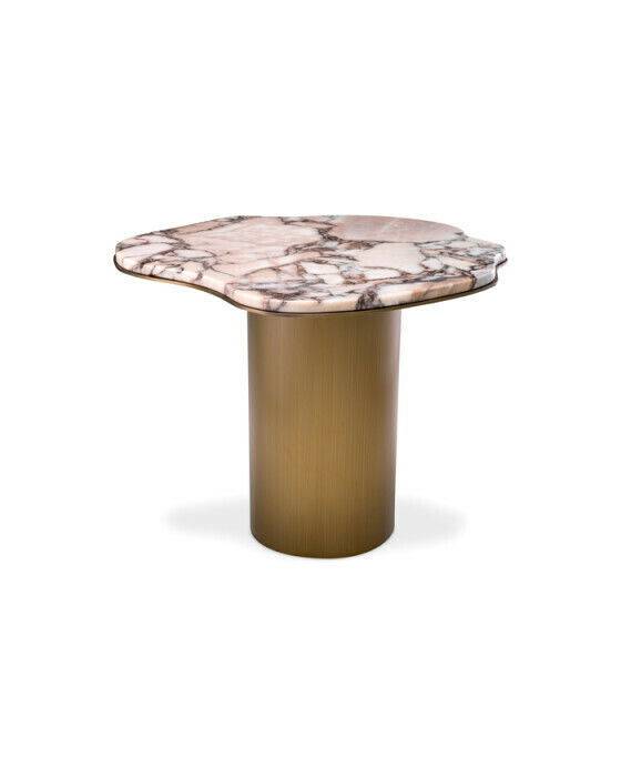 Eichholtz Shapiro sidobord light marble - Vit (L: 59,5 x B: 62 x H: 51 cm)