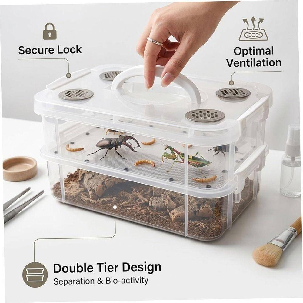Transparent Mealworm Breeding Box Moisture-proof Corn Worm Feeding Farm Bin  Chickens