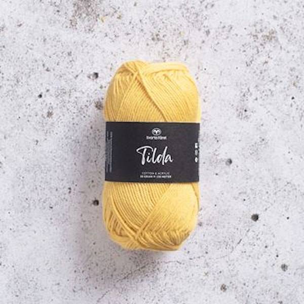 Tilda Garn Bomullsmix 50 g Bumblebee Yellow 533 Svarta Fåret
