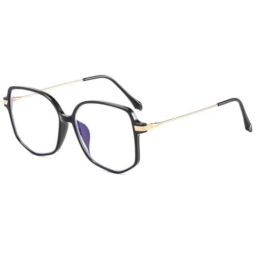 Suertree Blåljusfilter Avstånd Glasögon - Lätta Kortsiktiga Mode Myopia Metall för Kvinnor Män Svart - 5,0 Dioptrier