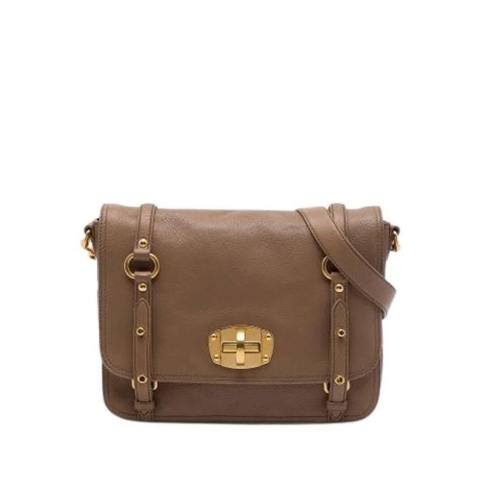 Miu Miu Pre-owned Pre-owned Skuldertaske - Vintage - Dame - Brun - ONE SIZE - Uld