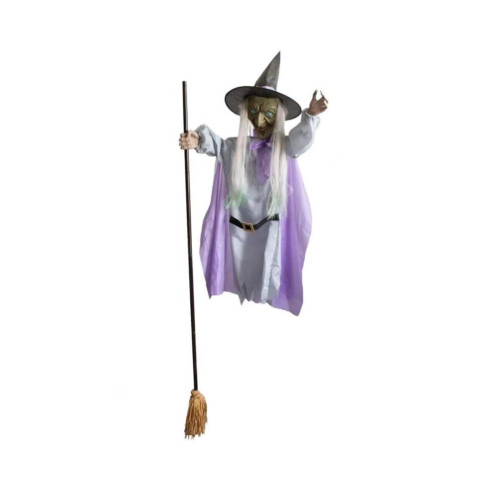 Halloween Decorations Outdoor - 6 Ft Animated Hovering Witch Animatronics Prop - Spooky Scary Decor for Home Outside