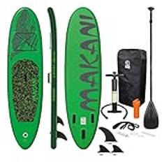 ECD Germany Uppblåsbar Stand Up Paddle Board Makani | 320 x 82 x 15 cm | Grön | PVC | upp till 150kg | Pumpbärväska Tillbehör | SUP Board Paddling Board Surfboard | olika modeller