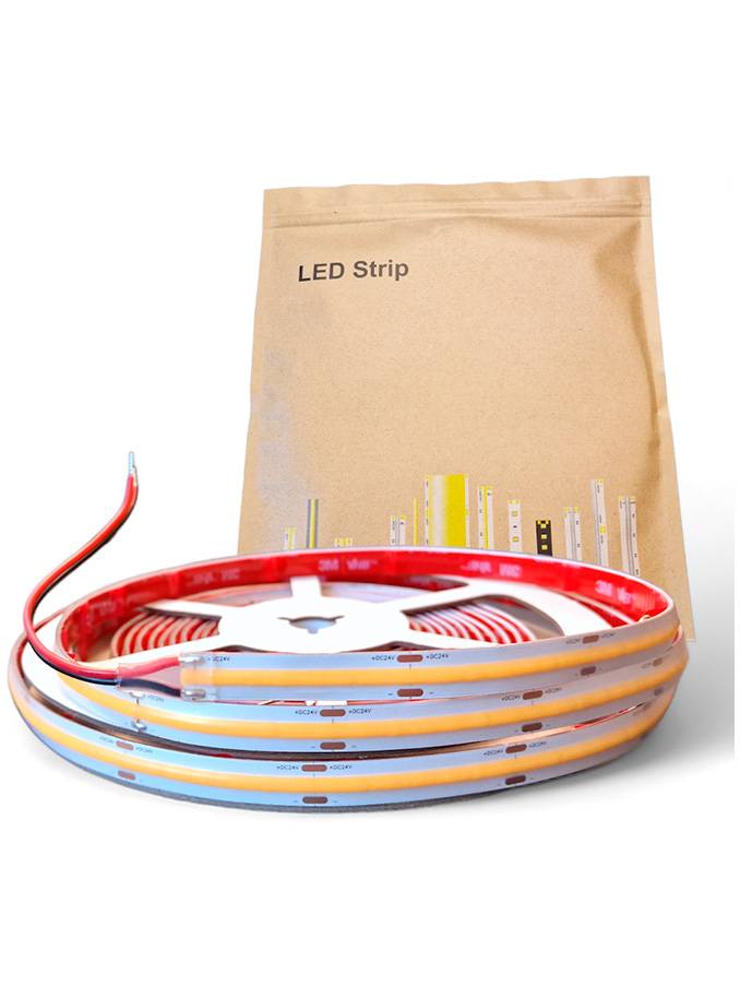 HiluX HighLumen COB LED Strips - 24V - 15W/m - 1300lm/m - 3000K - CRI95+ - 5m - IP65