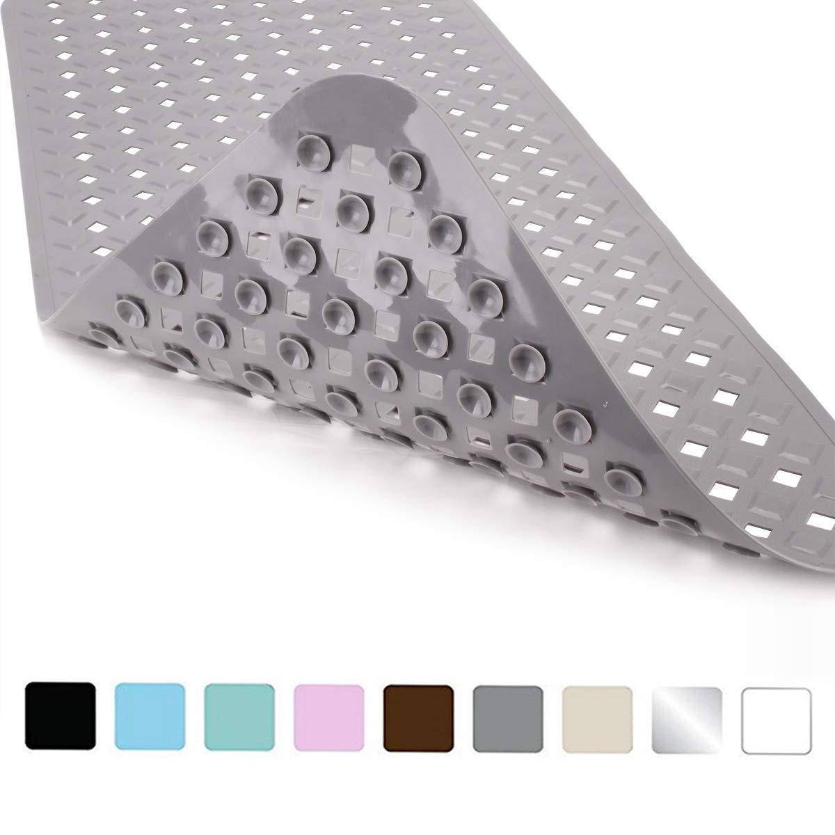 Transparent PVC Anti-halk Badrumsmatta med Sugkoppar - Stor Diamantdesign för Snabb Avrinning