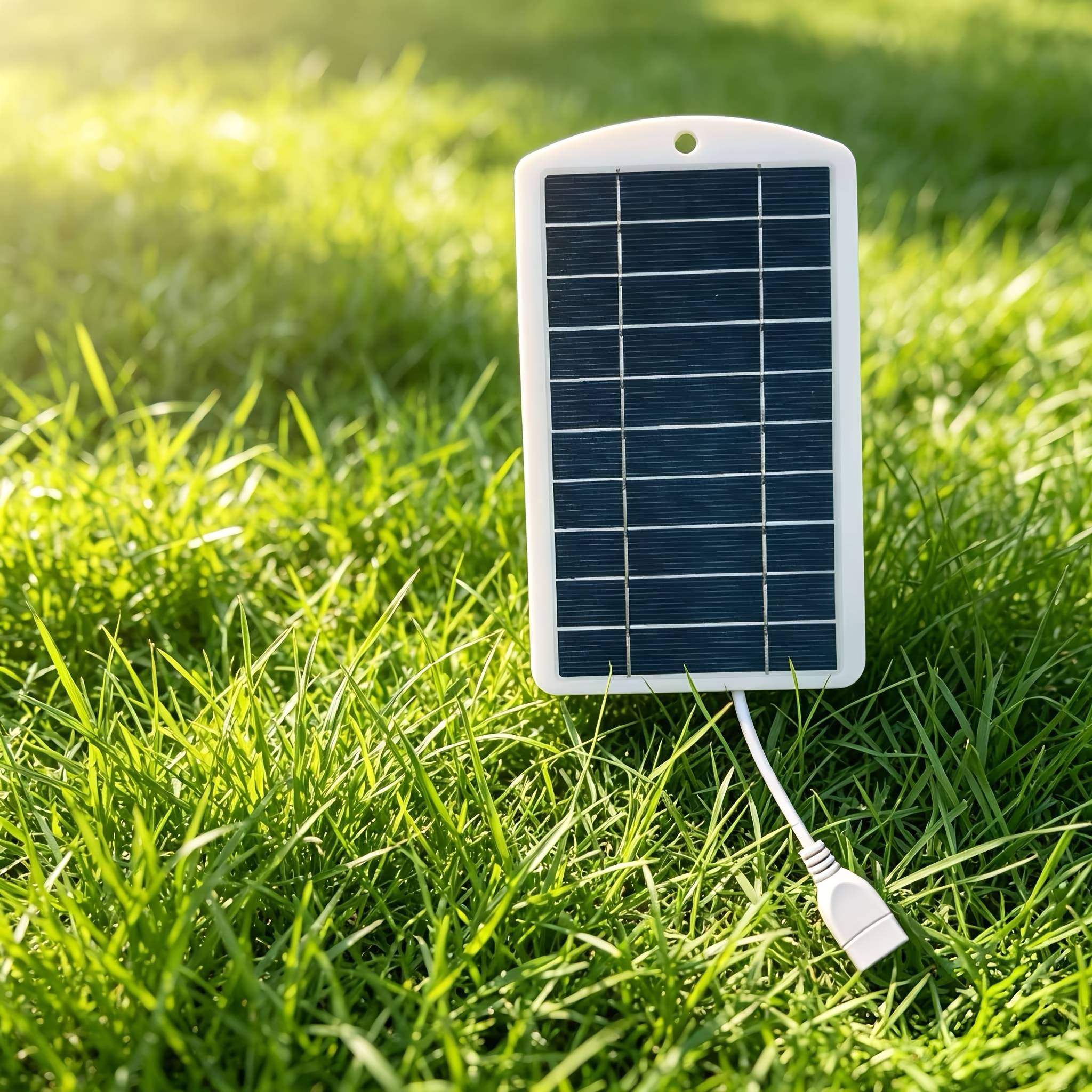 TEMU Mini 2w 5v Solar Charger Panel, Outdoor Usb Solar Panel With Cable & Carabiner