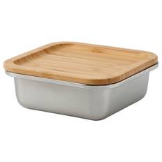 IKEA - 365+ madopbevaringsboks med låg, firkantet rustfrit stål/bambus, 600 ml