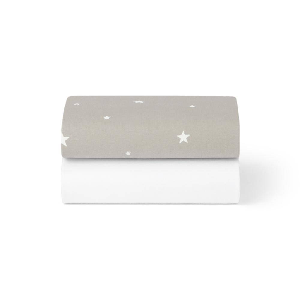 Crib 2 Pack Fitted Sheets - Grey / Star - Default Title
