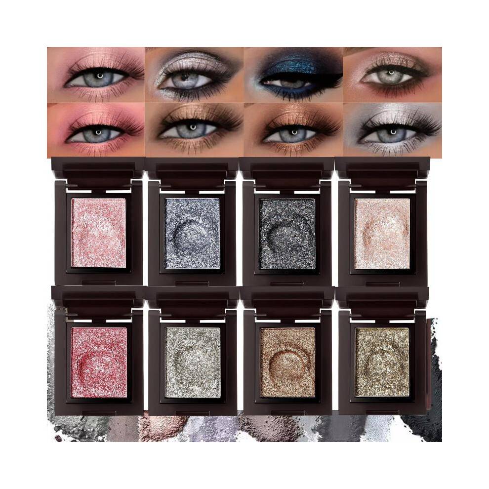 (Matches the image, 02) Highlight Eyeshadow Monochrome Eye Shadow Plate Highly Pigmented Potato Paste Texture Multi-purpose Eye Makeup Palette
