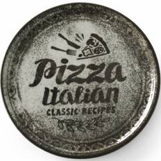 Recept Collection Svart pizzatallrik i porslin, diameter. 33 cm - set med 6 st.
