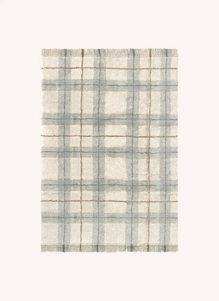 Tapis Tartan | Bleu Glacier