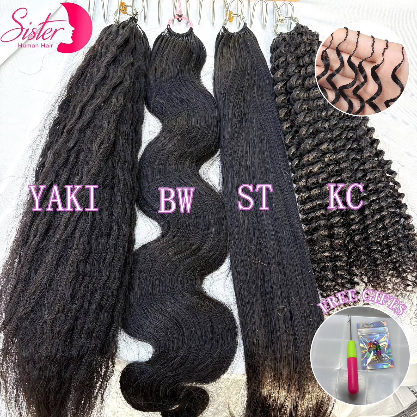 Deep Wave Knotless Pre-Separated Crochet Hair Extensions Human Hair Kinky Curly Crochet Feather Human Hair Extensions 100g/Pack